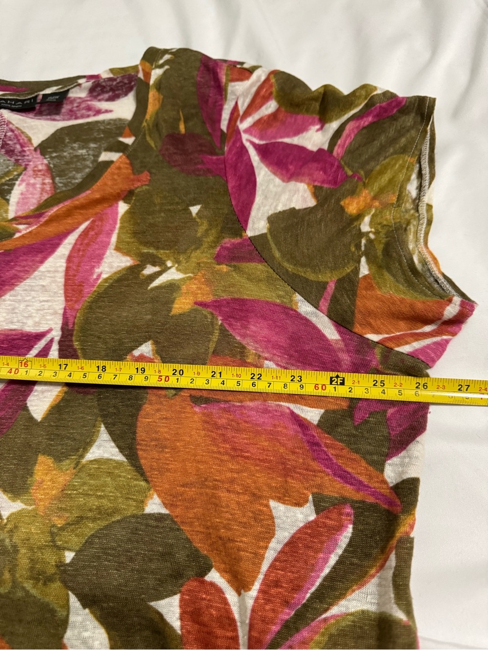 Tahari Women’s 2X Linen Short Sleeve Lightweight Fall Colors Stretch